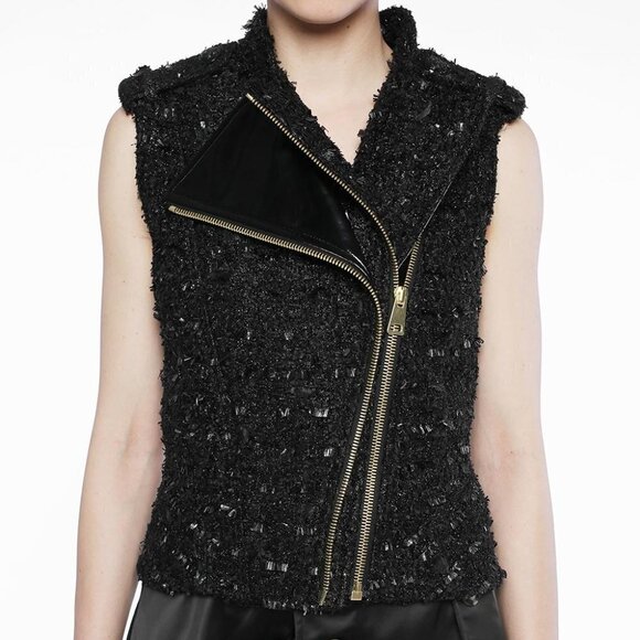 LANVIN LANVIN BLACK TWEED VEST size 38 - Picture 1 of 8